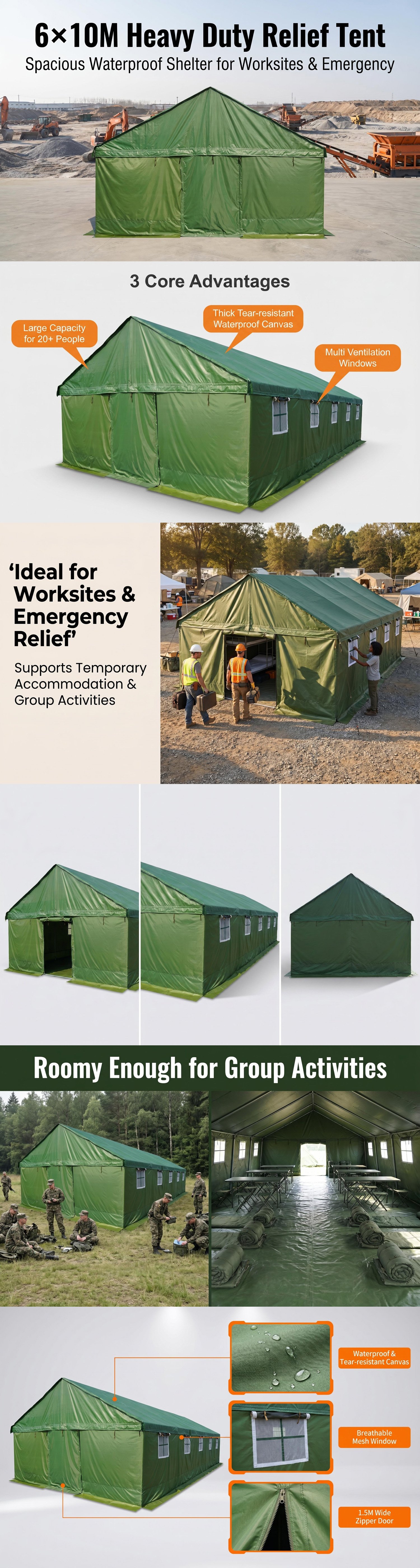 6x10m Heavy Duty Relief Tent (8)