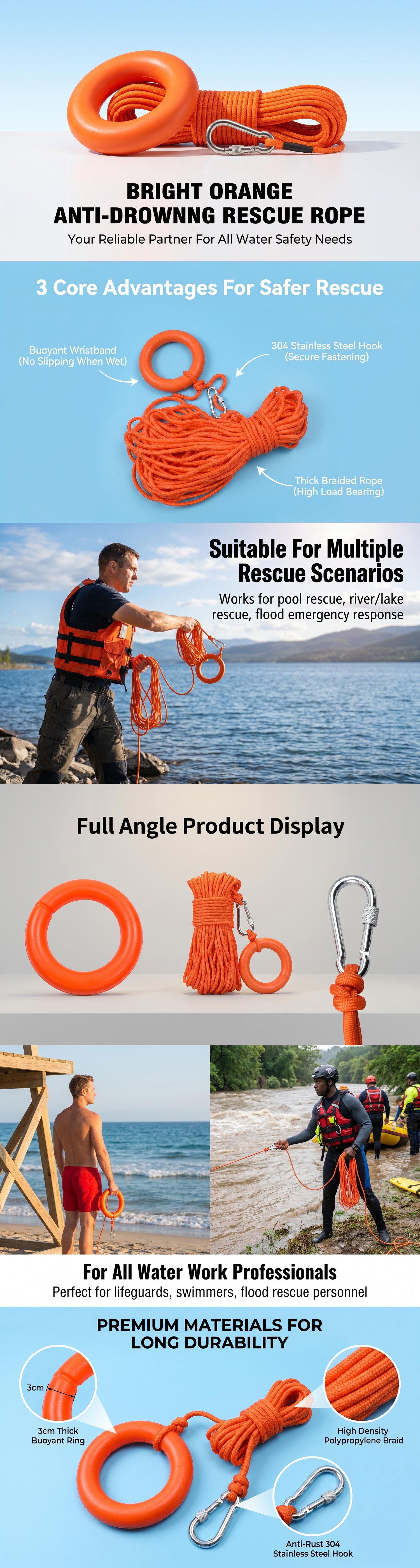 Bright Orange Anti Drowning Rescue Rope (8)