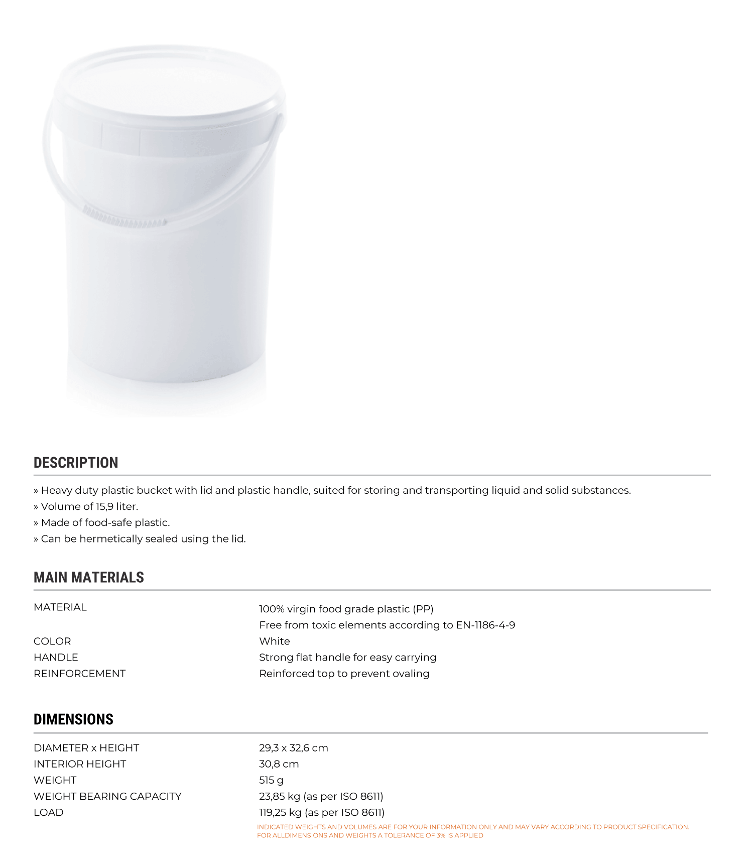 Heavy Duty Plastic Bucket
