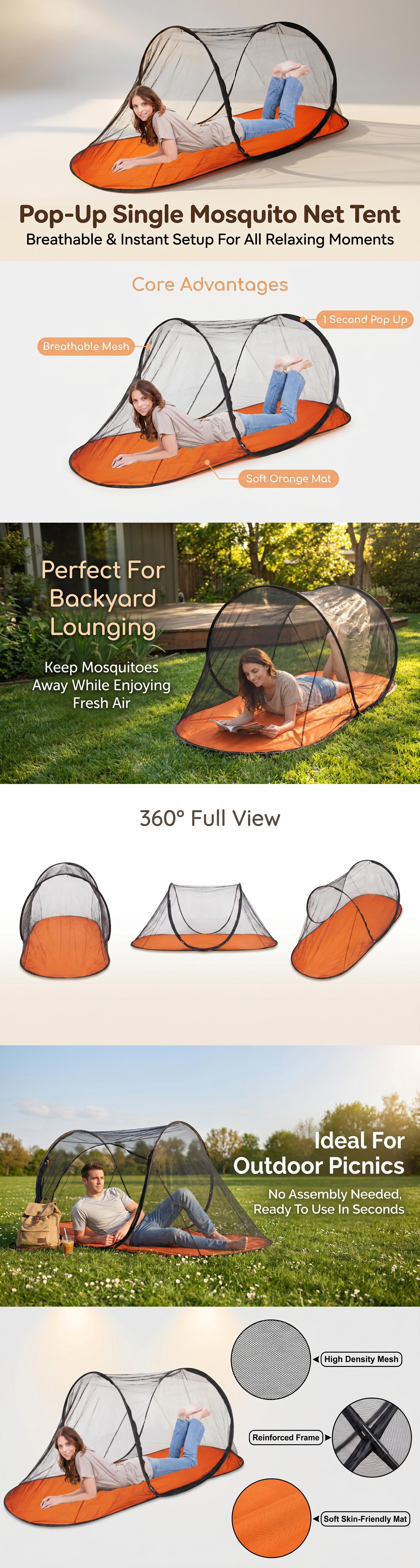Pop Up Single Mosquito Net Tent (8)
