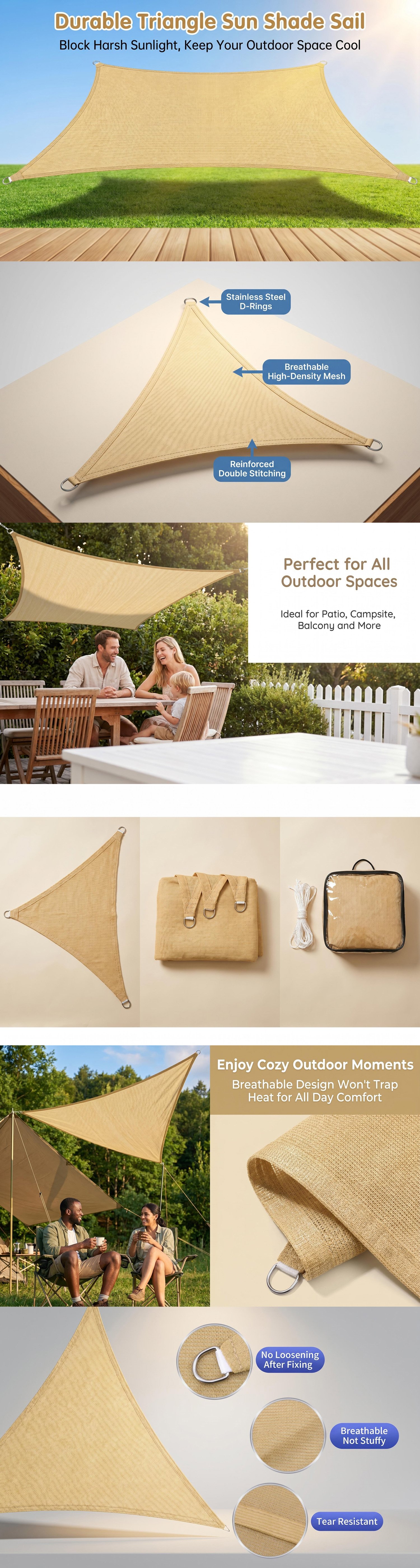Premium Durable Triangle Sun Shade Sail (8)