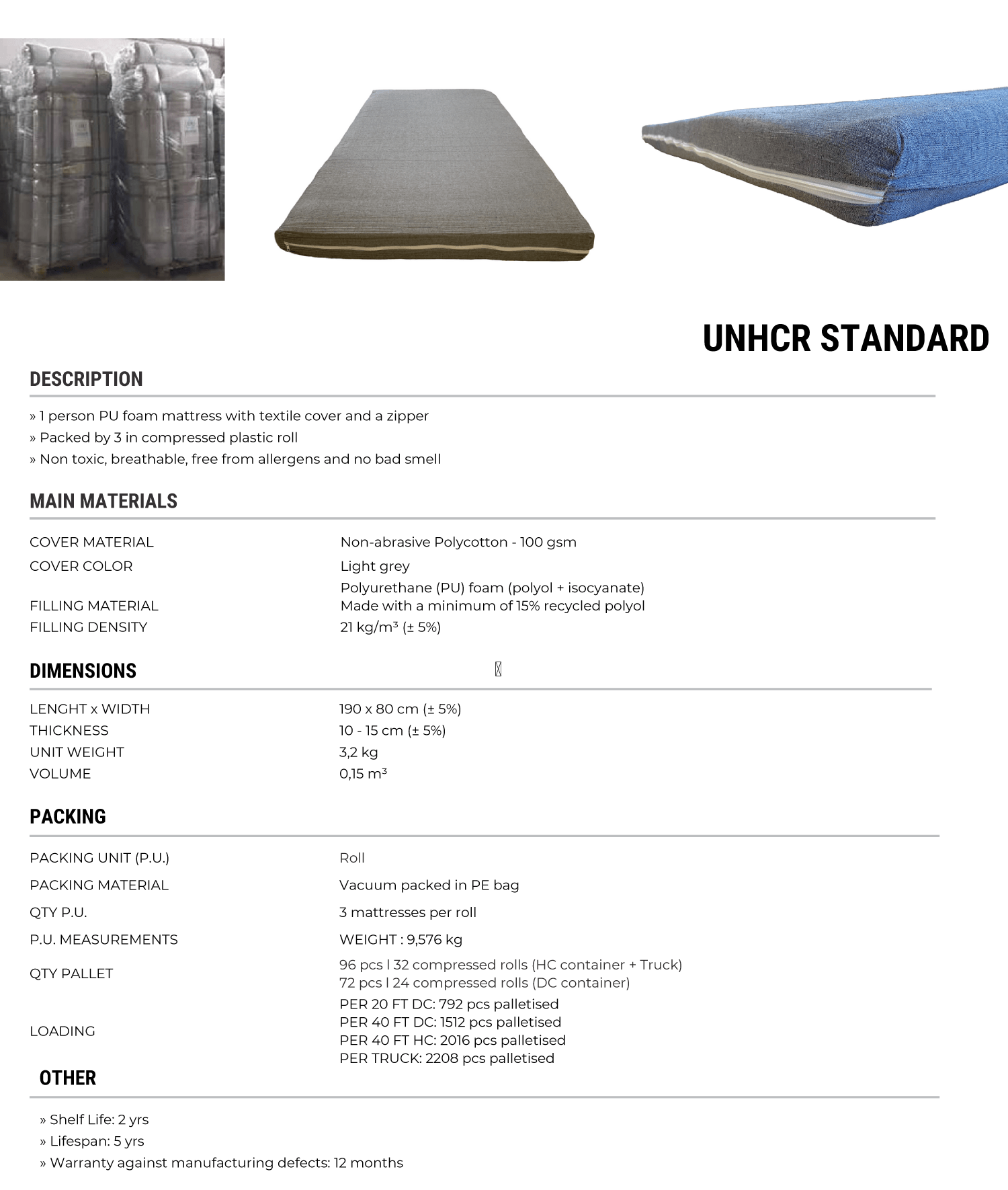 Recycled Mattress Unhcr 1