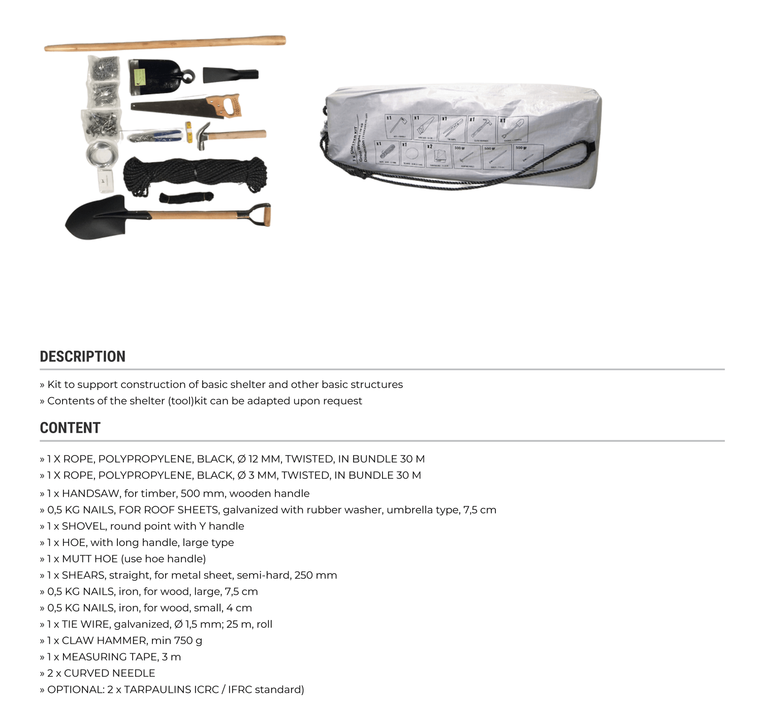 Shelter Tool Kit Without Machete 3 1